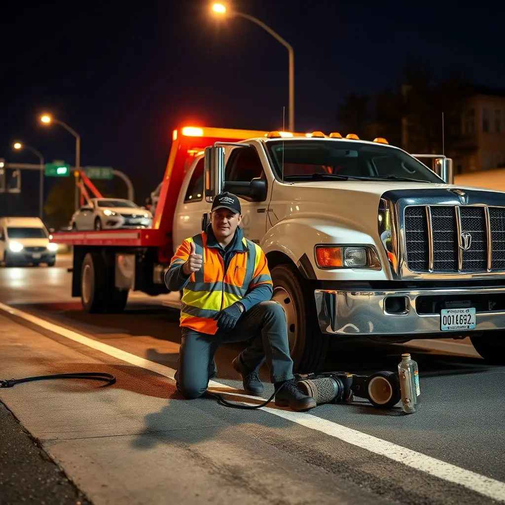 A Snappy Towing technician performing a safe jump start for a customer near the Revere Beach Boulevard.