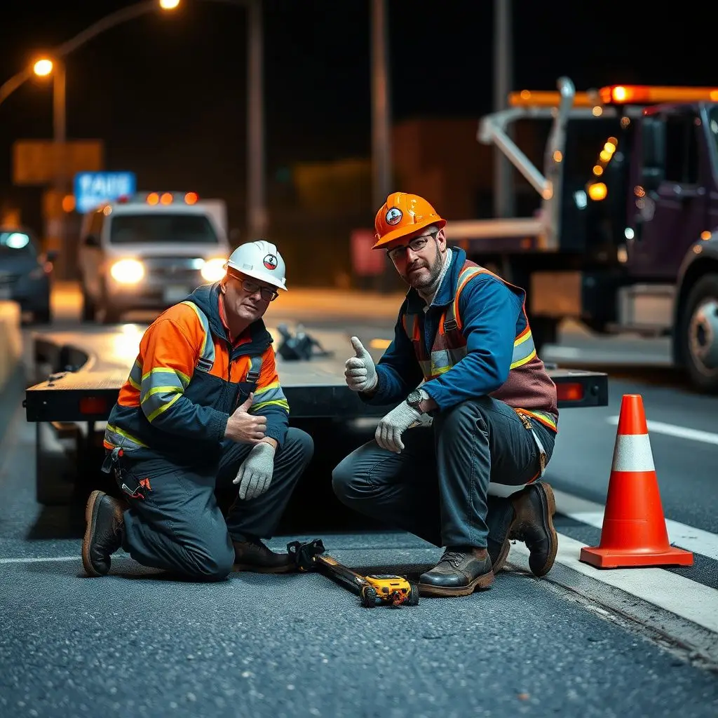 A Snappy Towing operator professionally assisting a driver on a residential Everett street, demonstrating clear communication and care.